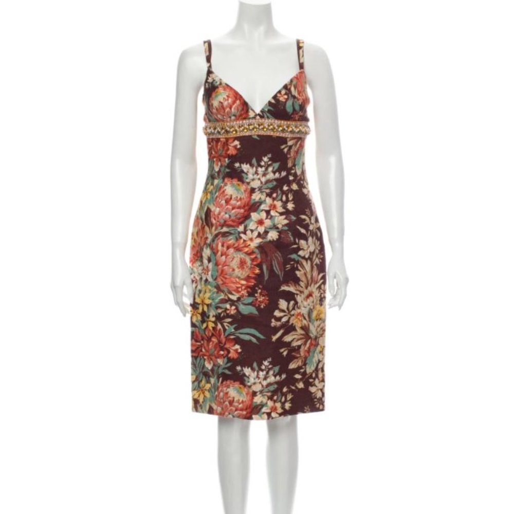 DOLCE & GABBANA Linen Midi Length Dress Size: S |